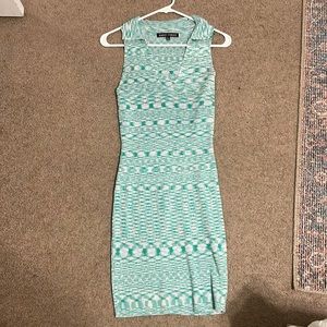 Green patterned knit dress